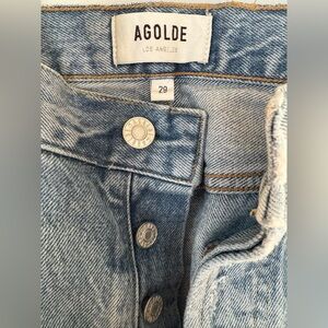 Agolde Faded Blue Button-Fly Jeans